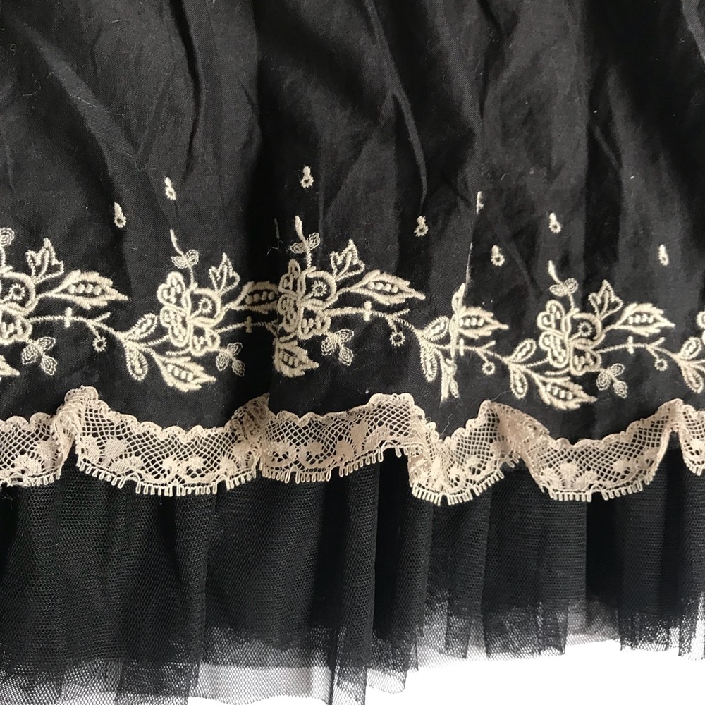 Free People Black Strapless Dress W White Lace 12 - Picture 3 of 7